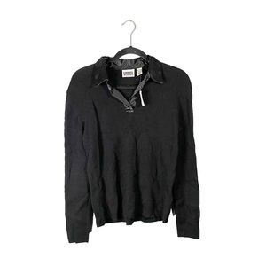 Vintage Chico’s Design Studio 100% Silk Ribbed V Neck Blouse Size 1 (Medium)